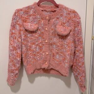Pink Cardigan with Heart Shaped Buttons